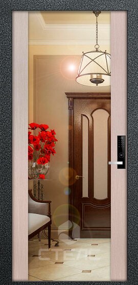 Дверь входная  Гарант Red  в квартиру порошковое напыление  + Зеркало фото