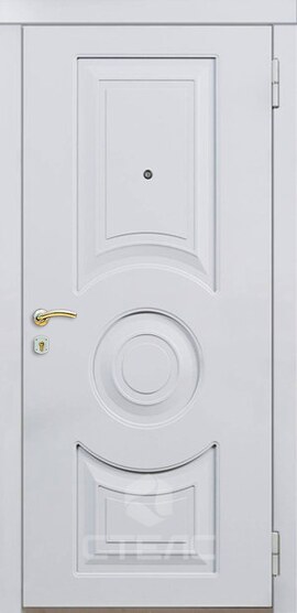 Входная дверь в квартиру Верда White ПЗ- 308-855 с покрытием МДФ-ПВХ + Зеркало ажурное фото