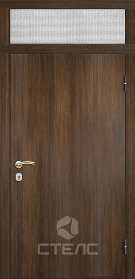 Дверь входная одностворчатая ламинированная с фрамугой 2-К утеплённая | Артикул 216-475 фото