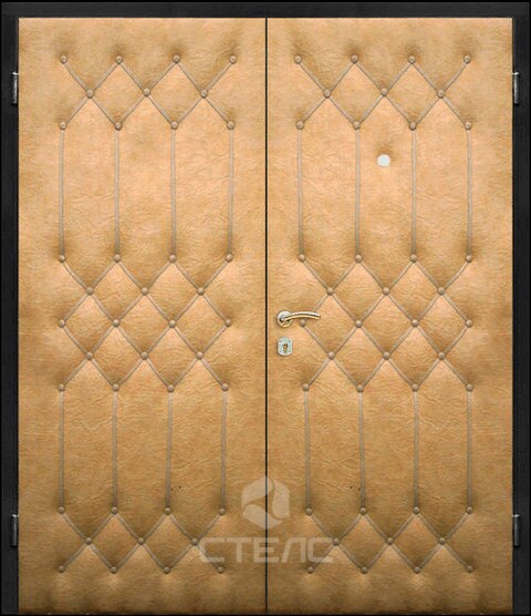 Дверь входная уличная  дутая тамбурная техническая с винилкожей двупольная двустворчатая — модель 274-804 фото