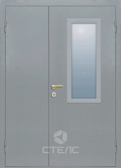 Дверь для технических помещений крашенная нитро с вставкой конструкция 2-К | Заказать с установкой и доставкой в Москве 040-271 фото