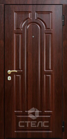 Дверь входная Classic Brown ПЗ- 723-180 с накладкой МДФ-ПВХ с 2-х сторон 3-К с шумоизоляцией + Зеркало (большое) фото