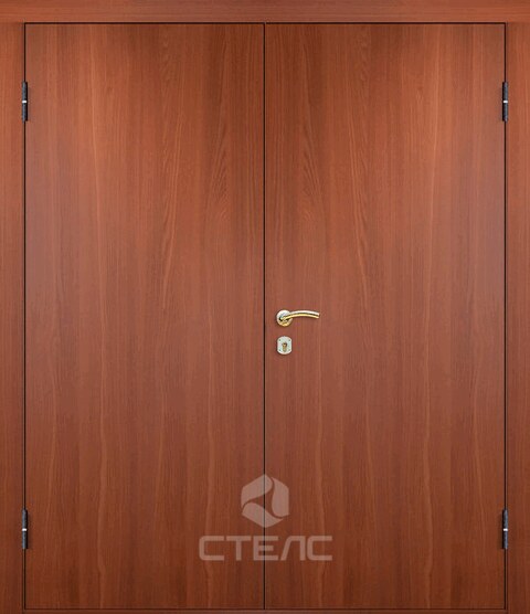 Дверь входная большая с ламинированной отделкой равнопольная  двустворчатая — модель 457-084 фото