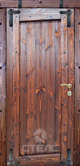 Дверь входная  из массива сосны 2-К утеплённая | Артикул 997-017 фото