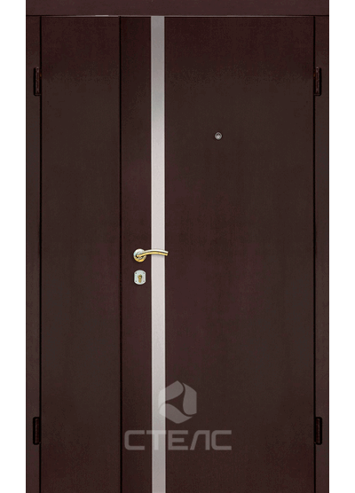 Стальная для технических помещений дверь 857-224 Порошковая с вставкой конструкция 2-К + Молдинг фото