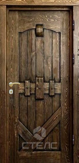 Дверь входная  из массива сосны в деревянный дом | Артикул 443-539 фото