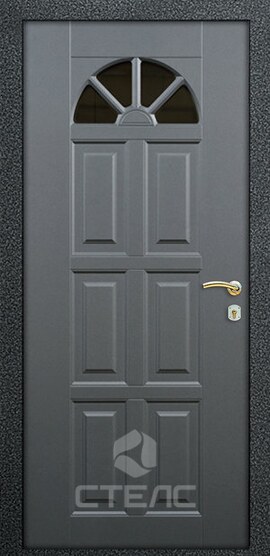 Железная входная дверь Кармен Grey Double МДС- 930-077 отделанная МДФ 2-К утеплённая + Стекло (маленькое) фото