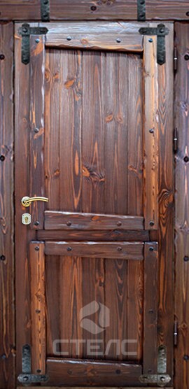Дверь входная  из массива сосны 2-К утеплённая | Артикул 684-267 фото