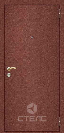 Стальная входная дверь Гарант Brown 931-398 полимерная + МДФ-ПВХ 3-К с шумоизоляцией + Зеркало (большое) фото