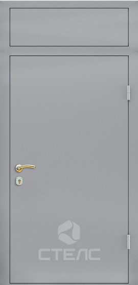 Металлическая входная дверь 399-621 Порошковая с фрамугой 2-К утеплённая + Верхняя фрамуга фото