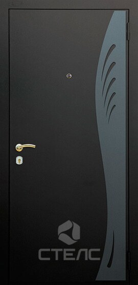 Стальная входная дверь 057-695 с порошковым покрасом + МДФ-ПВХ 2-К с терморазрывом + Лазерная резка фото