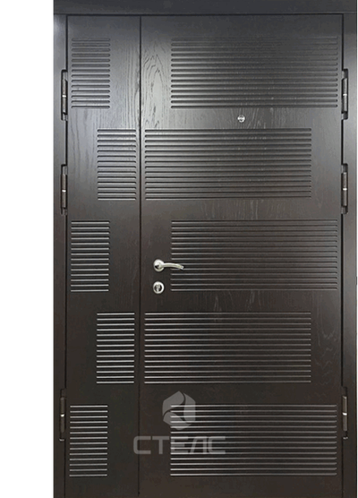 Входная металлическая дверь в коттедж / квартиру / тамбурнаяклассическая антрацит с боковой вставкой и М Д Ф накладкаю фото