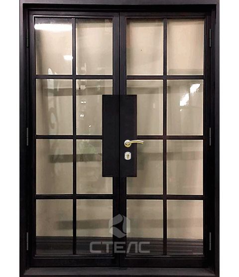 Дверь входная грунтованная  двустворчатая  от производителя— модель 552-263 фото