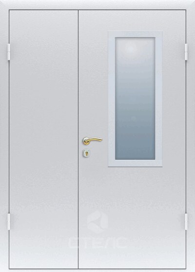 Стальная входная дверь 862-090 полимерная с боковой вставкой 3-К с шумоизоляцией + Стеклопакет (средний) фото