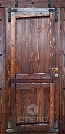 Дверь входная  из массива сосны 2-К утеплённая | Артикул 684-267 фото