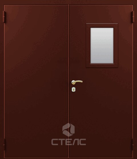 Дверь для технических помещений равнопольная двустворчатая крашенная в нитро конструкция 2-К | Заказать с установкой и доставкой в Москве 024-275 фото