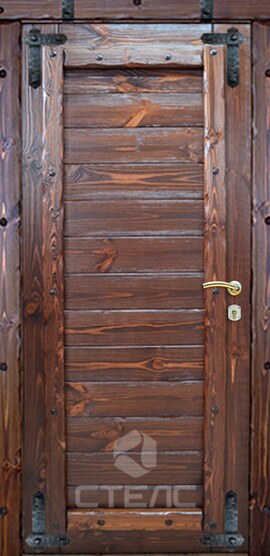 Дверь входная  из массива сосны 2-К утеплённая | Артикул 691-701 фото
