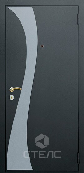 Металлическая входная дверь Афелия Grey 700-264 порошковая + ПВХ 2-К утеплённая + Зеркало ажурное + Лазерная резка фото