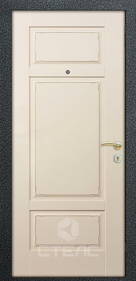 Стальная входная дверь 387-611 с порошковой покраской + фрезерованный МДФ 2-К с терморазрывом + Молдинг (7 шт.) фото