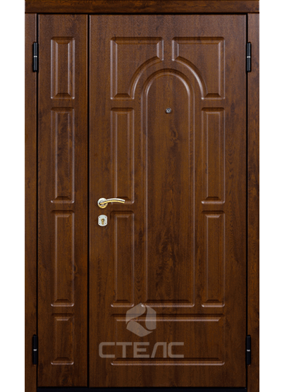 Входная металлическая дверь в дом декорированная МДФ-ПВХ 2-К утеплённая фото