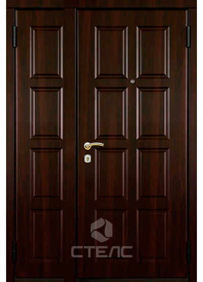 Входная металлическая дверь в коттедж / квартиру МДФ полуторная 2-К с терморазрывом фото
