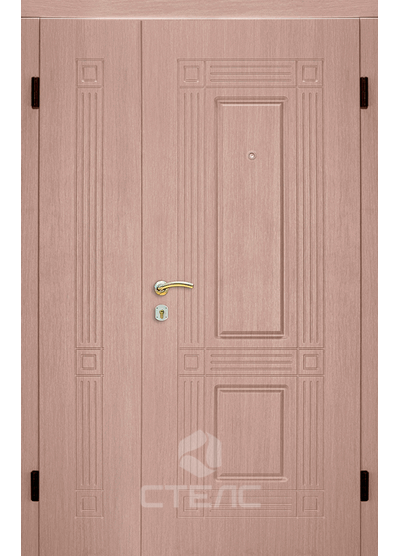 Дверь входная  в квартиру  бежевая с покрытием МДФ-ПВХ 2-К утеплённая фото