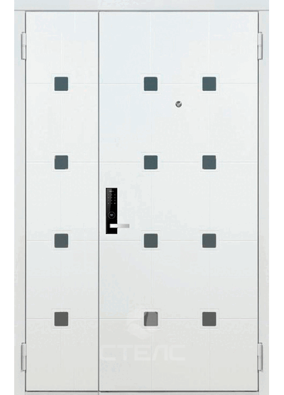 Дверь для технических помещений 014-807 отделка порошковая полуторная конструкция 2-К + Стекло (маленькое) (12 шт.) фото