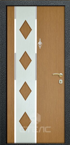 Железная входная дверь 834-034 с порошковым покрытием + МДФ-ПВХ 3-К с шумоизоляцией + Молдинг фото