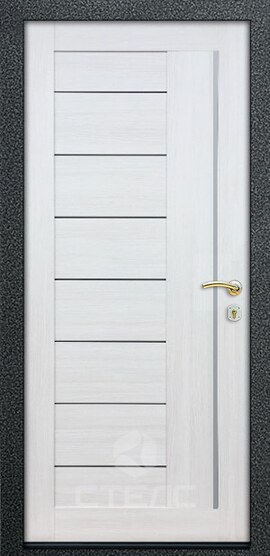 Стальная входная дверь Sigma Black/White МДМ- 258-376 с покрытием МДФ 2-К утеплённая + Молдинг фото