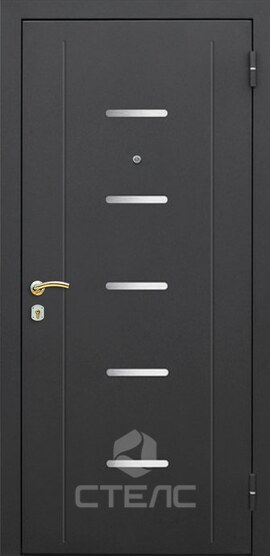 Металлическая входная дверь Престиж Grey 950-873 полимерная + МДФ-ПВХ 2-К утеплённая + Зеркало (большое) фото