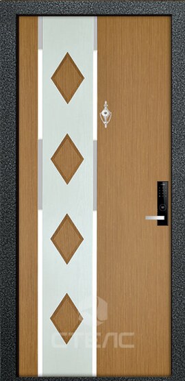 Входная дверь 022-330 с порошковым покрытием + МДФ-ПВХ 2-К утеплённая + Молдинг фото