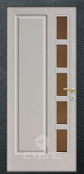 Стальная входная дверь Poland White Double МДС- 229-534 МДФ с двух сторон 2-К утеплённая + Стекло (маленькое) фото