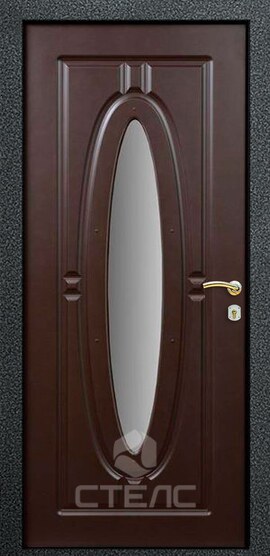 Стальная входная дверь Арабелла Brown МС- 406-915 с МДФ 2-К утеплённая + Ковка + Стеклопакет (средний) фото