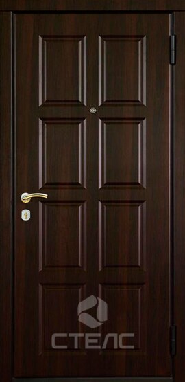 Стальная входная дверь Актавио Орех ПЗ- 608-339 с МДФ-ПВХ накладкой 3-К с шумоизоляцией + Зеркало (маленькое) фото