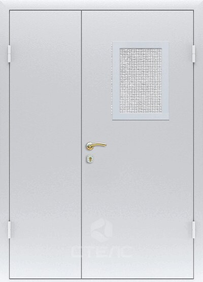Железная входная дверь 285-610 полимерная с боковой вставкой 2-К утеплённая + Армированное стекло (Маленькое) фото
