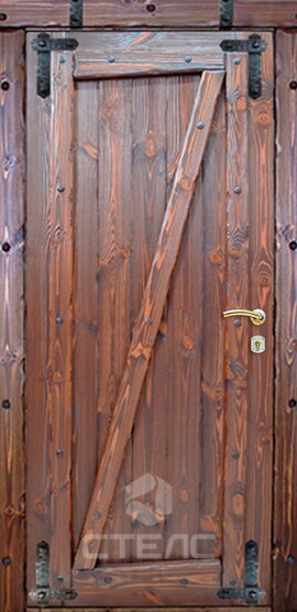 Дверь входная  из массива сосны 2-К утеплённая | Артикул 410-492 фото