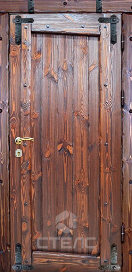 Дверь входная  из массива сосны 2-К утеплённая | Артикул 997-017 фото
