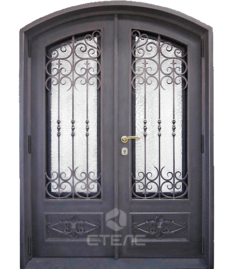Дверь входная грунтованный окрас двухконтурная двустворчатая   | Модель326-118 фото