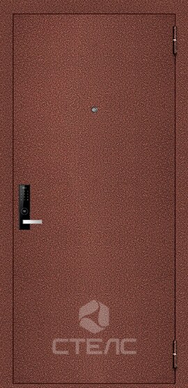 Стальная входная  дверь Гарант Brown 363-986 полимерная + МДФ-ПВХ 2-К утеплённая + Зеркало (большое) фото