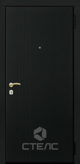 Дверь входная  Коста Черный Кашемир ПЛ- 476-411 с панелью из МДФ-ПВХ + ламинат 2-К утеплённая + Монитор ACV AVM-707 фото