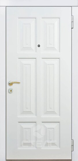 Металлическая входная дверь Эльвира White ПВ- 200-953 из МДФ-ПВХ + винилискожа 2-К утеплённая фото