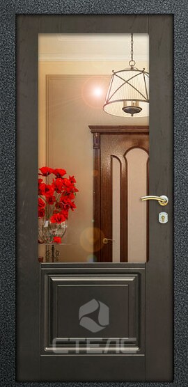 Дверь входная ламинат + ПВХ панель (с зеркалом) 2-К утеплённая | Артикул 237-660 фото