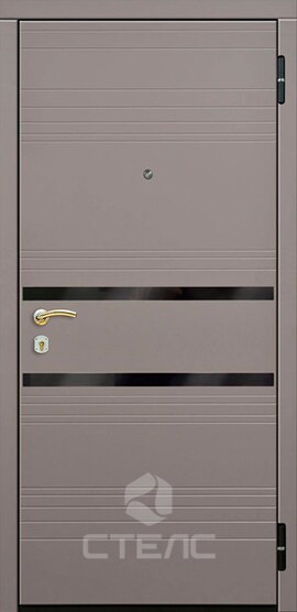 Металлическая входная дверь Арчер Grey Double ПМ- 204-738 с накладкой МДФ-ПВХ двухконтурная + Молдинг фото