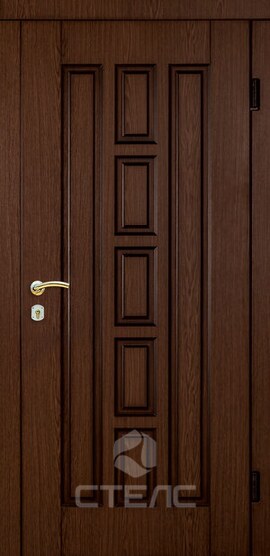 Стальная входная дверь Фараон Brown ПЗ- 854-852 МДФ-ПВХ с обеих сторон 2-К утеплённая + Зеркало (большое) фото