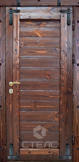 Дверь входная  из массива сосны 2-К утеплённая | Артикул 691-701 фото