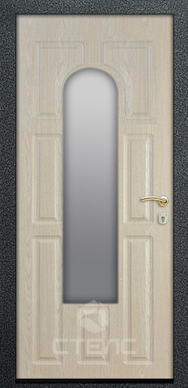 Железная входная дверь Taler light Double Орех/White МДС- 084-668 с отделкой МДФ 2-К с терморазрывом + Стеклопакет (средний) фото