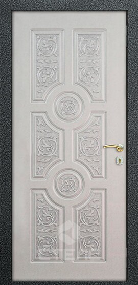 Входная дверь Royal Trigon Венге/ белый МДФ - 583-611 в квартиру с терморазрывом + Зеркальная вставка фото