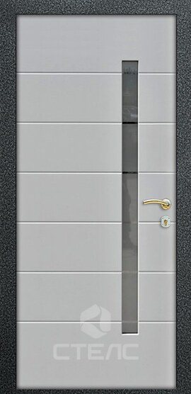 Стальная входная дверь Trivia White Double МДС- 344-532 с отделкой МДФ 2-К утеплённая + Стекло (среднее) фото