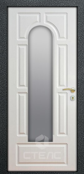 Дверь входная Taler light Double Brown/White МДС- 312-285 с накладкой МДФ 2-К с терморазрывом + Стеклопакет (средний) фото