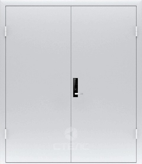 Дверь для технических помещений  522-016 отделка порошковая равнопольная двустворчатая конструкция 2-К фото